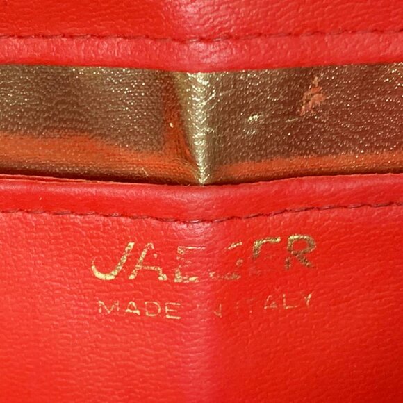 VINTAGE JAEGER cherry red lacquer woven clutch - Picture 8 of 8
